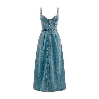 Dunja™ | Denim-Kleid Mit Knopfleiste Und Seitenschlitz