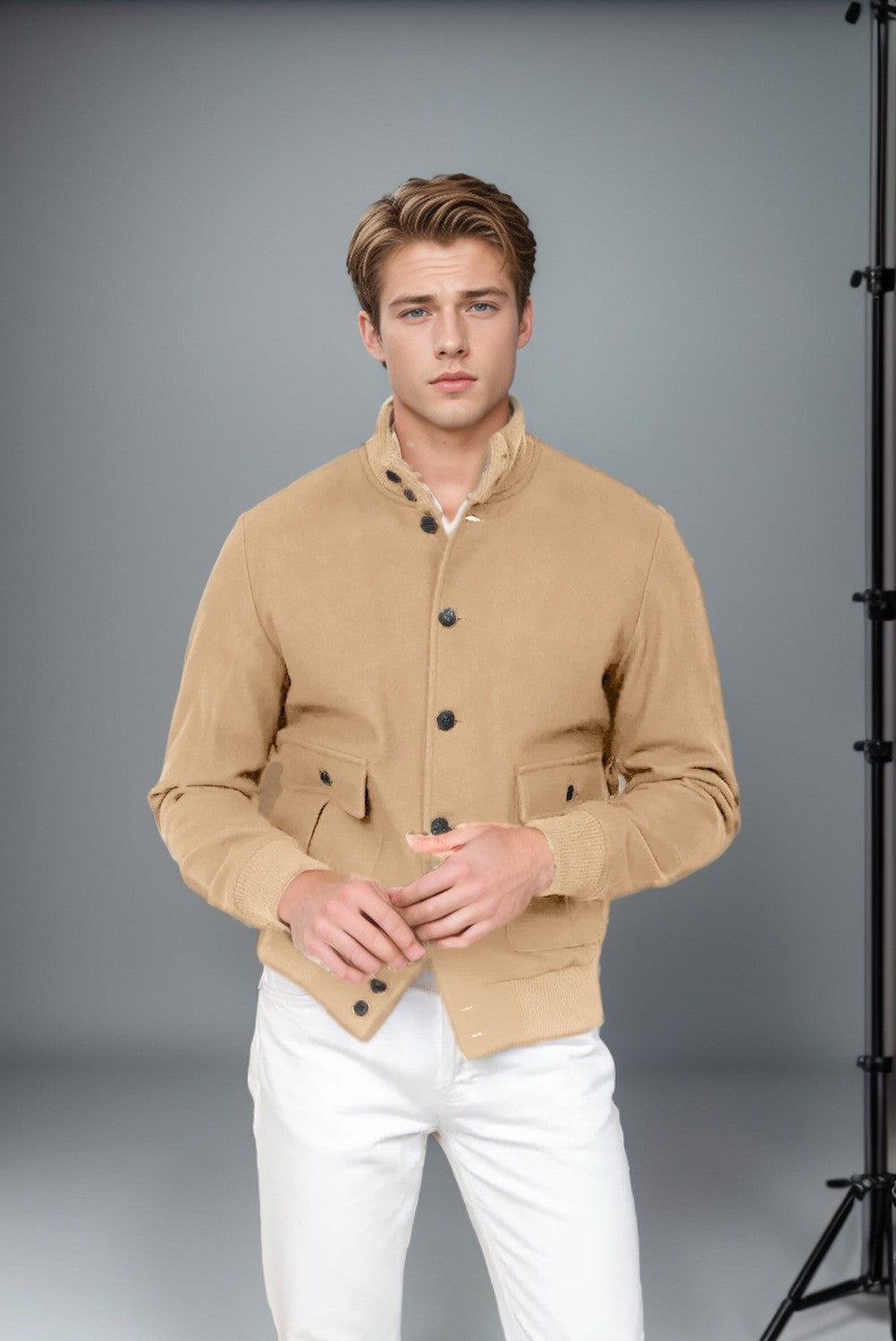 Herren elegante Utilityjacke mit praktischen Taschen und modischem Schnitt Aliams