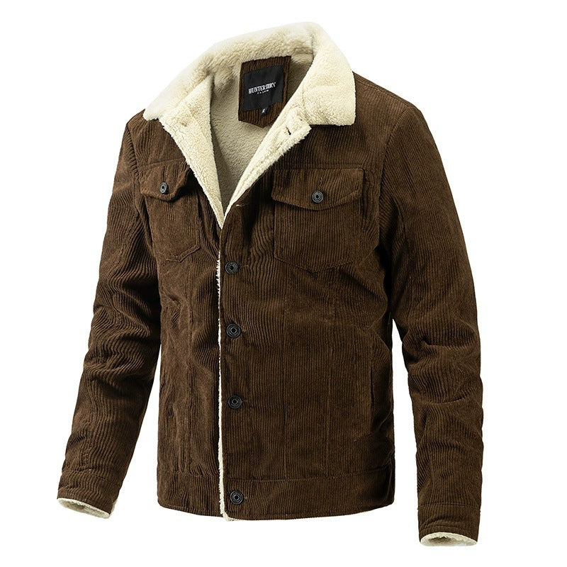 Herren warme Cordjacke mit Teddyfell Aliams