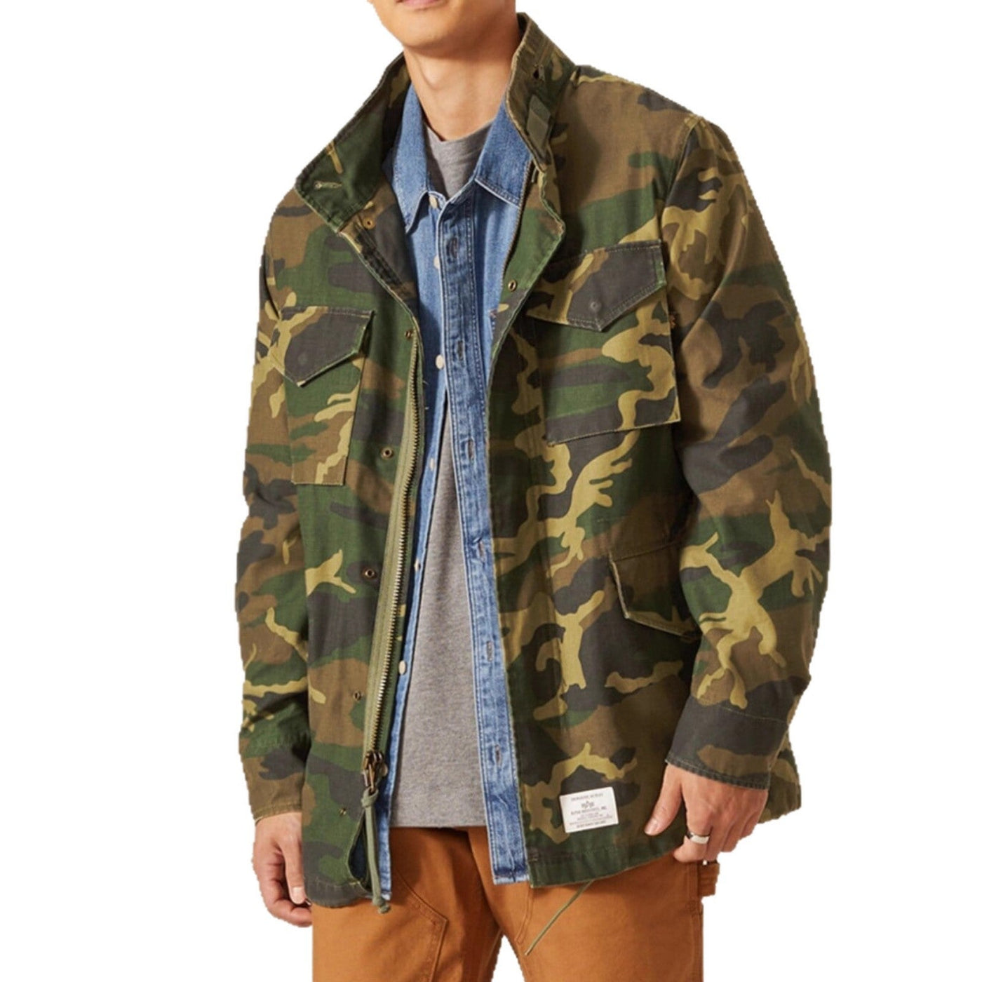 Herren multifunktionale Parkajacke mit verstellbarem Kragen und stabilen Taschen Aliams