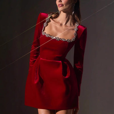 SAMT MIDI KLEID