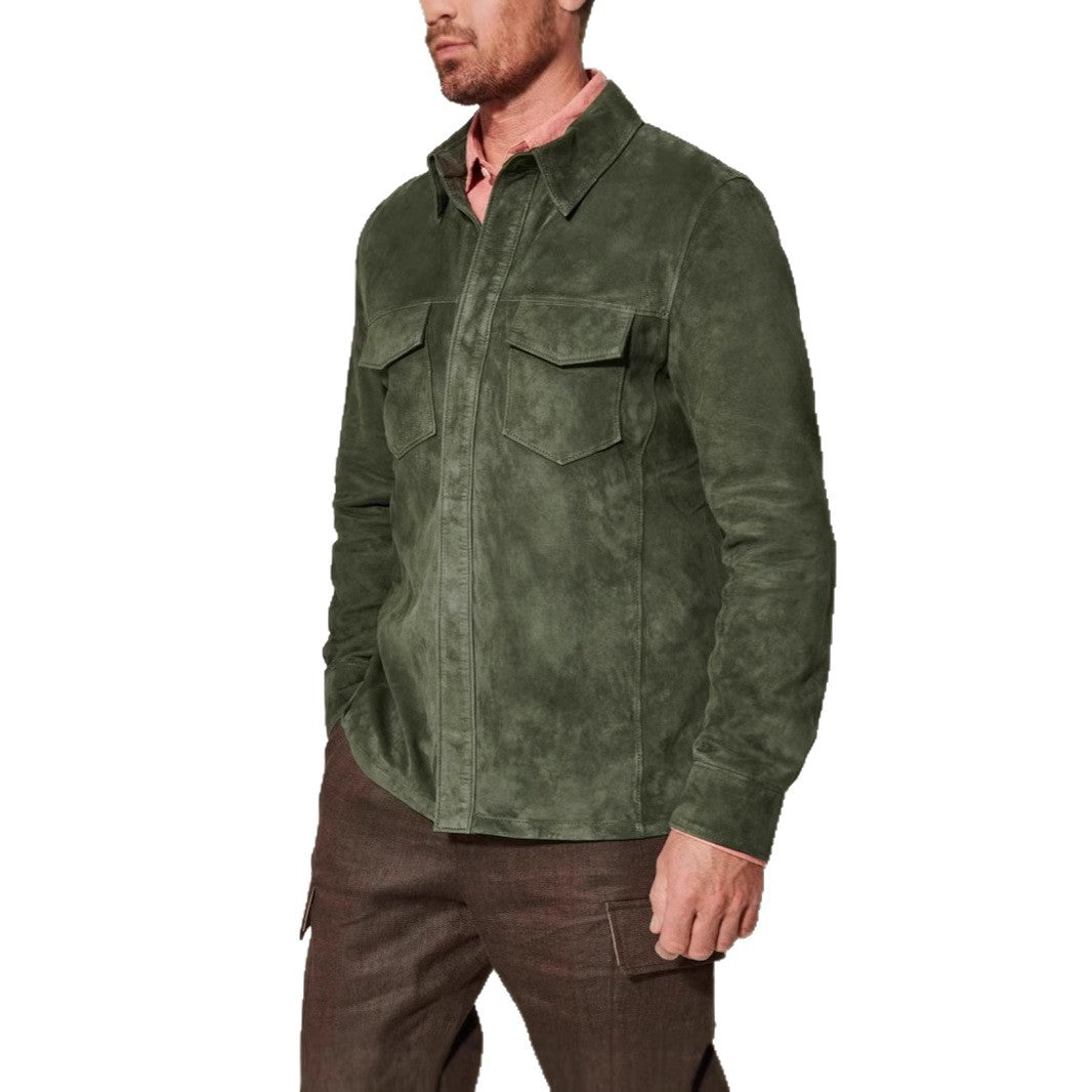 Herren Wildlederjacke mit stilvollen Pattentaschen Aliams