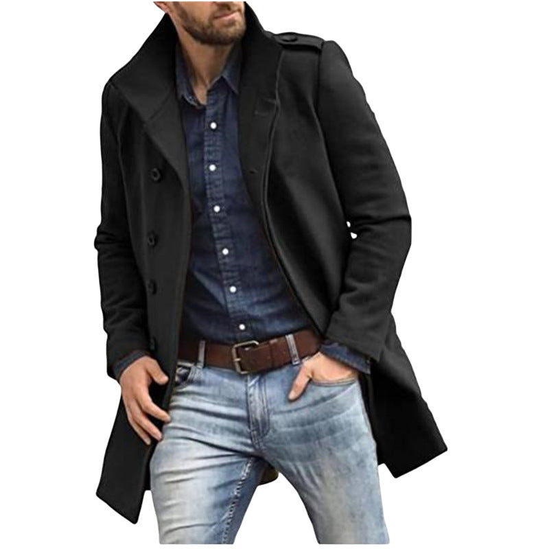 Herren eleganter Trenchcoat mit doppelter Knopfleiste und praktischem Innenfutter Aliams