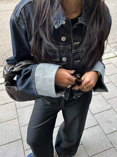 Mina | Damen Übergangsjacke Mit Krempelärmeln & Knopfleiste