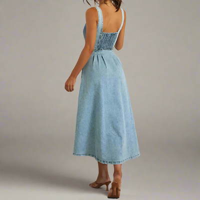 Dunja™ | Denim-Kleid Mit Knopfleiste Und Seitenschlitz