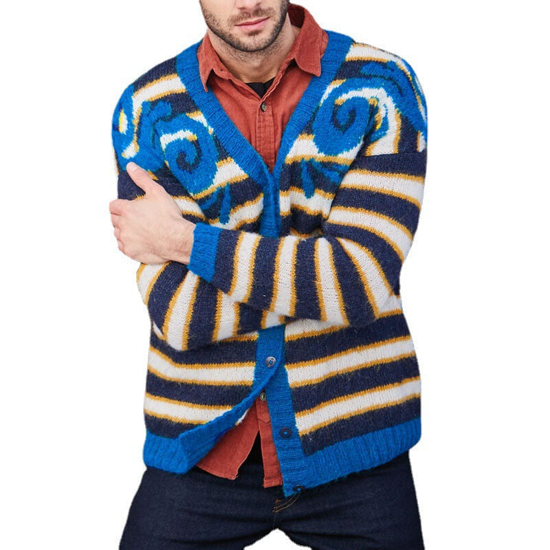 Herren gemusterter Strickpullover mit kreativem Design Aliams