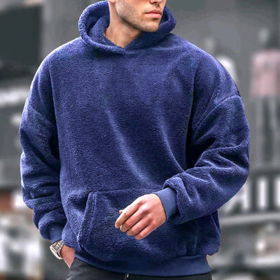 Herren Oversized Kuschelpullover mit Kapuze Aliams