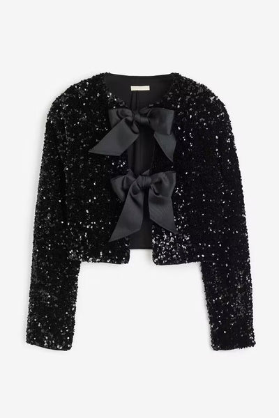 SHIMMERING SHORT JACKET MIT SCHLEIFE
