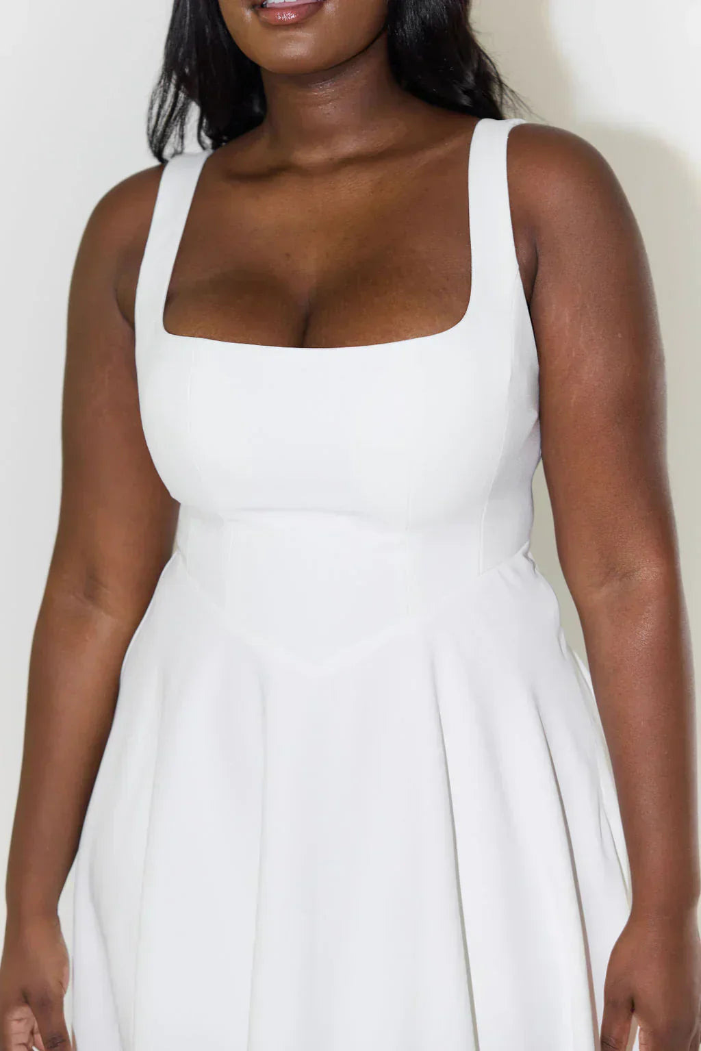 Damen Sommerkleid Baumwolle Leinen Mit Bindeträgern Und A-Linien-Schnitt