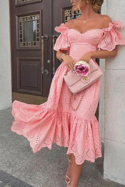 Amyra – Charmantes Off-Shoulder-Kleid aus Baumwolle