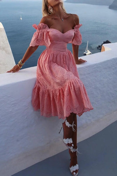 Amyra – Charmantes Off-Shoulder-Kleid aus Baumwolle