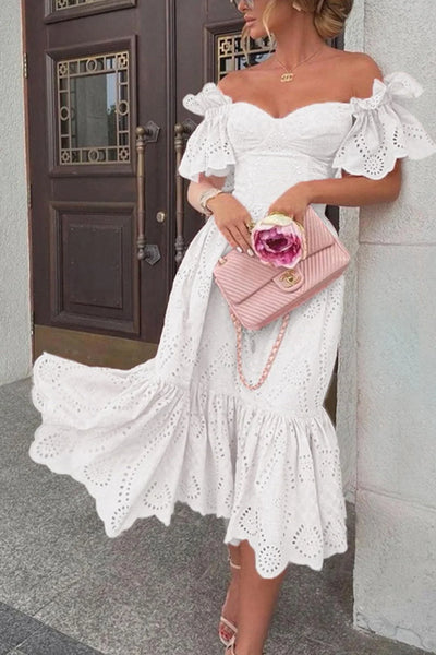 Amyra – Charmantes Off-Shoulder-Kleid aus Baumwolle