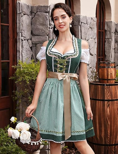 3-teiliges Dirndlset mit Schürze & Bluse – Oktoberfest | Traditionelles Trachtenkleid für festliche Anlässe