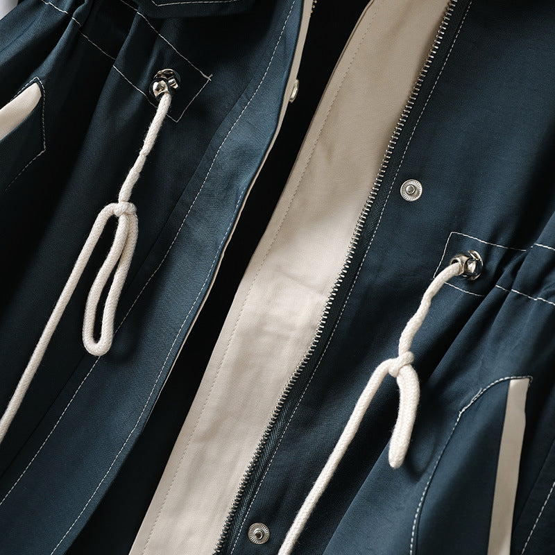 Langer Wasserdichter Trenchcoat für Damen | Mit Kapuze