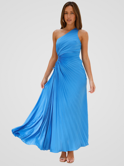 AURORA ONE SHOULDER PLISSEEKLEID
