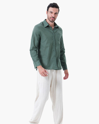 Kai | Lightweight Langarm Herren Sommer Leinenhemd