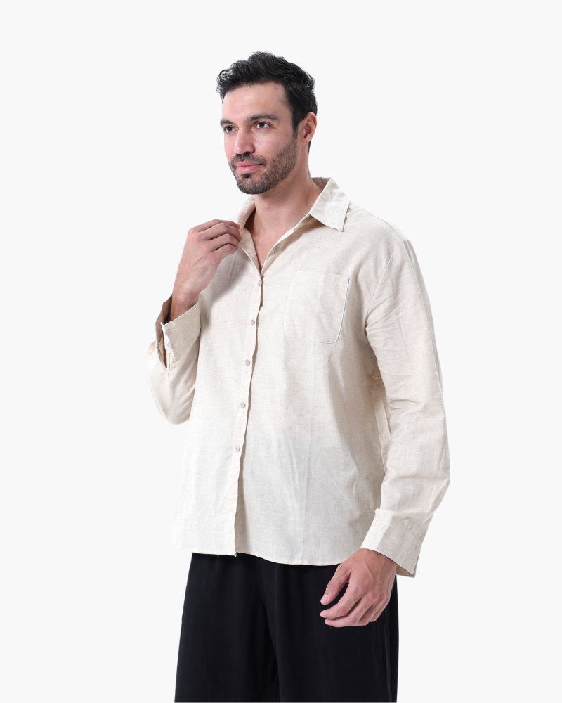 Kai | Lightweight Langarm Herren Sommer Leinenhemd