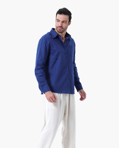 Kai | Lightweight Langarm Herren Sommer Leinenhemd