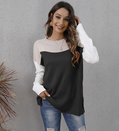 Zweifarbiger Pullover für Damen