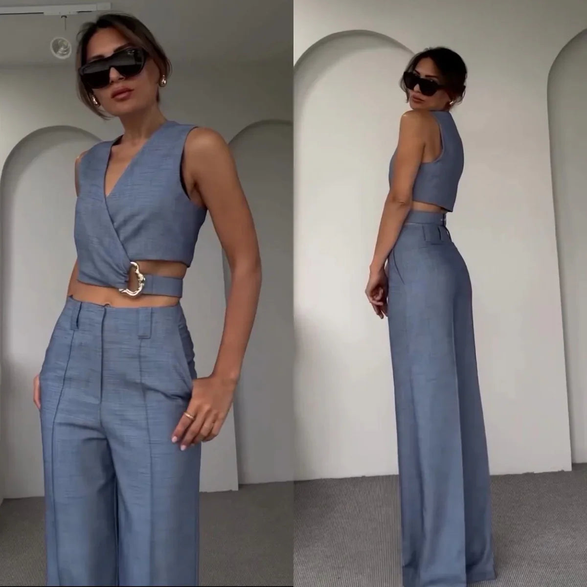 Kendra - Elegantes zweiteiliges Set mit Statement-Schnalle