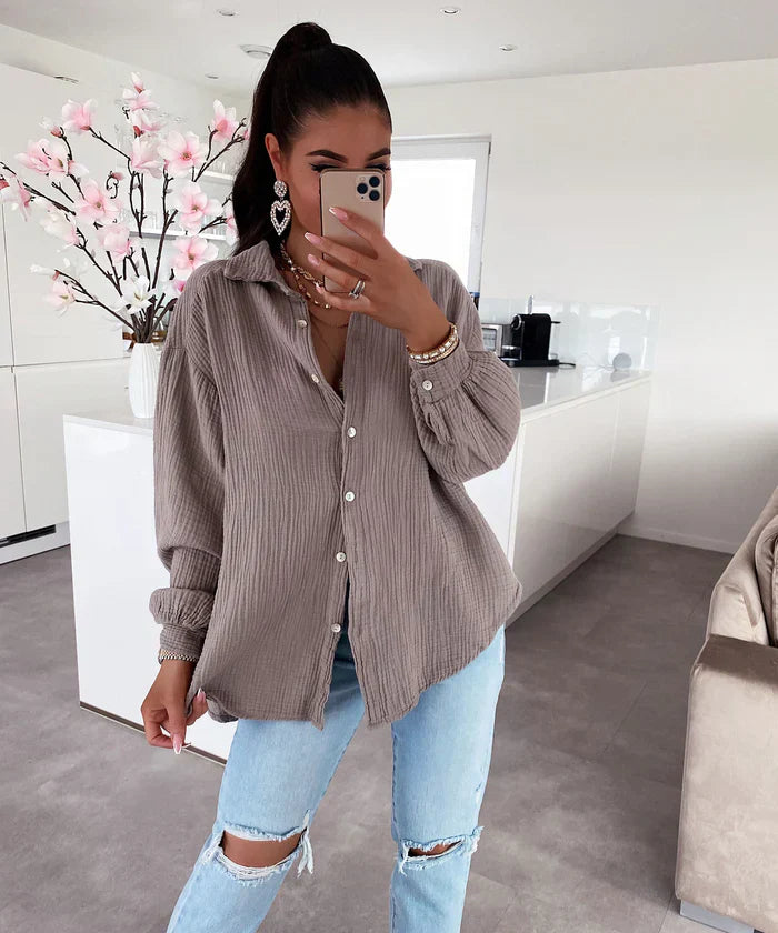 Pauline - übergroße musselinbluse freya