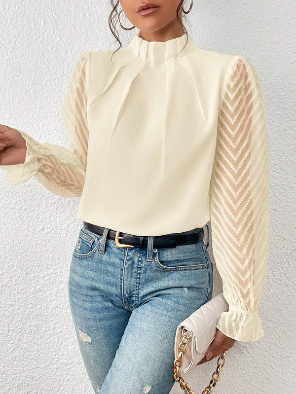 Penelope - küstenbluse mit spitzenärmeln