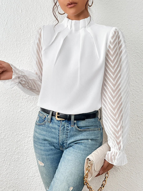 Penelope - küstenbluse mit spitzenärmeln