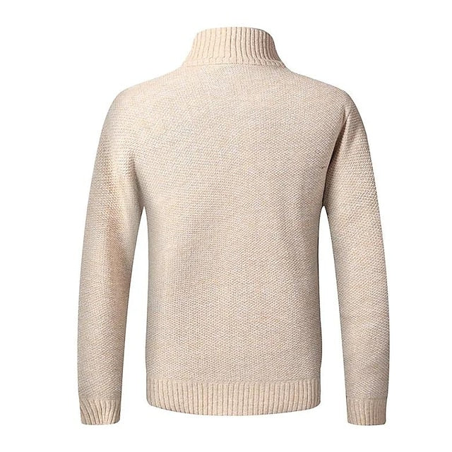 Dimitrios | Luxuriöses Reißverschlussdetail Herren Strickpullover