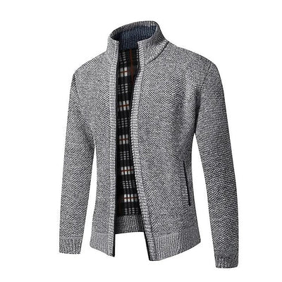 Dimitrios | Luxuriöses Reißverschlussdetail Herren Strickpullover