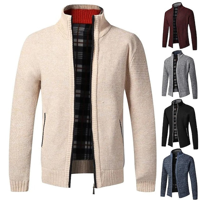 Dimitrios | Luxuriöses Reißverschlussdetail Herren Strickpullover