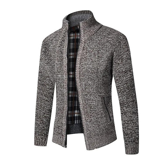Dimitrios | Luxuriöses Reißverschlussdetail Herren Strickpullover