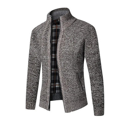 Dimitrios | Luxuriöses Reißverschlussdetail Herren Strickpullover