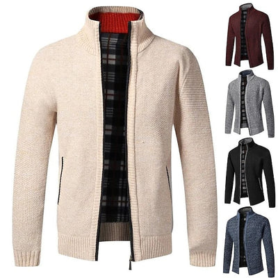 Dimitrios | Luxuriöses Reißverschlussdetail Herren Strickpullover
