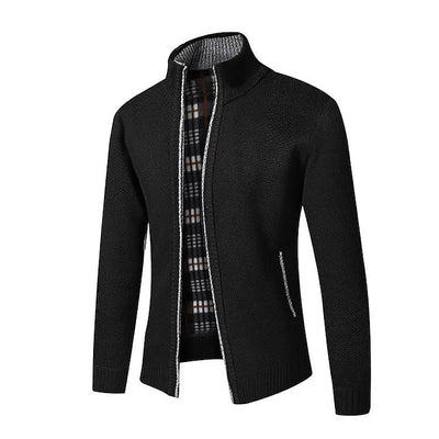 Dimitrios | Luxuriöses Reißverschlussdetail Herren Strickpullover