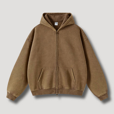 RAVEN WASHED HOODIE MIT REISSVERSCHLUSS