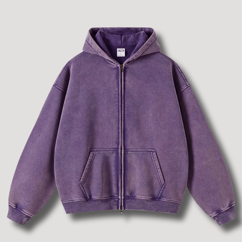 RAVEN WASHED HOODIE MIT REISSVERSCHLUSS