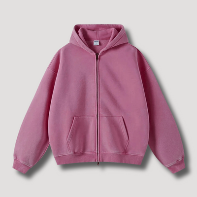 RAVEN WASHED HOODIE MIT REISSVERSCHLUSS