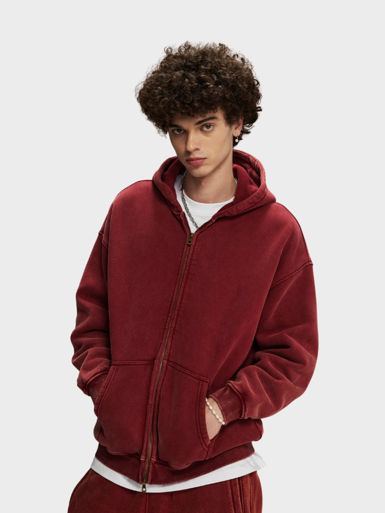 RAVEN WASHED HOODIE MIT REISSVERSCHLUSS