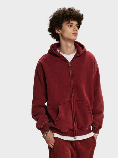 RAVEN WASHED HOODIE MIT REISSVERSCHLUSS