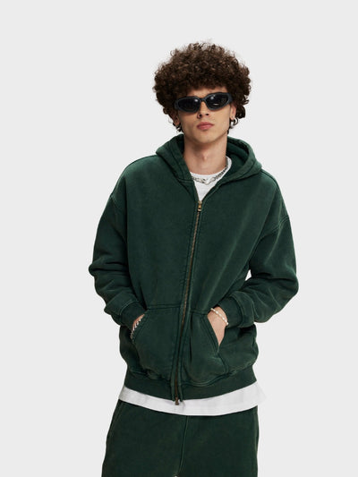 RAVEN WASHED HOODIE MIT REISSVERSCHLUSS
