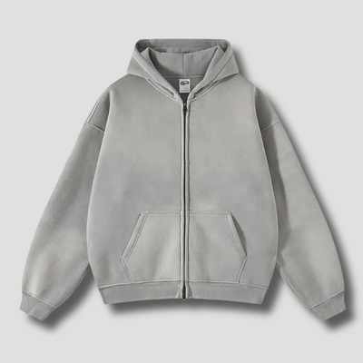RAVEN WASHED HOODIE MIT REISSVERSCHLUSS