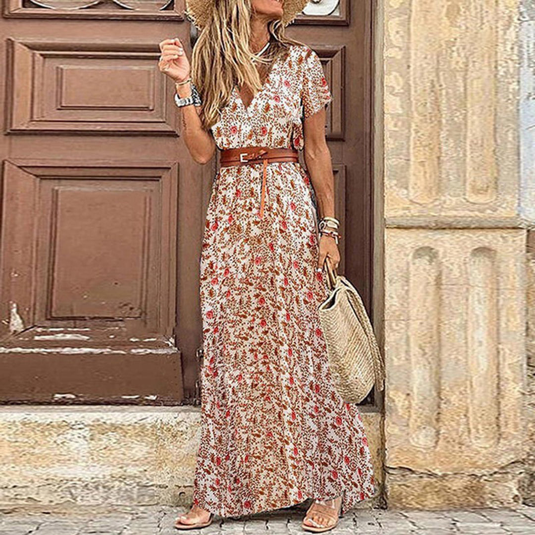 Liora | Maxi Ibiza Kleid im Hippie-Stil + GRATIS Gürtel
