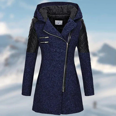 Aurore | Langer warmer Damen-Wintermantel mit Kapuze