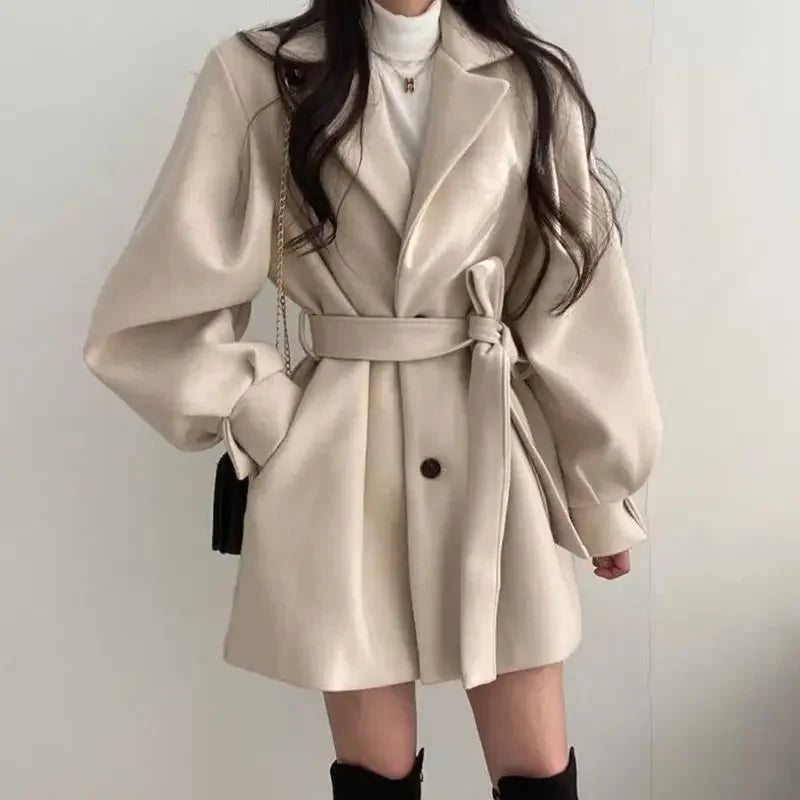 Eleganter Damen Trenchcoat mit Gürtel – Oversized & Stilvoll