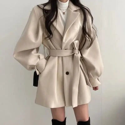 Eleganter Damen Trenchcoat mit Gürtel – Oversized & Stilvoll
