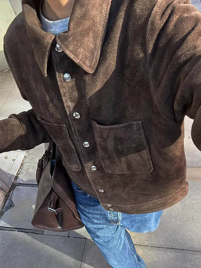 Karis | Damen Übergangsjacke Kurz Braun Mit Knöpfen & Taschen