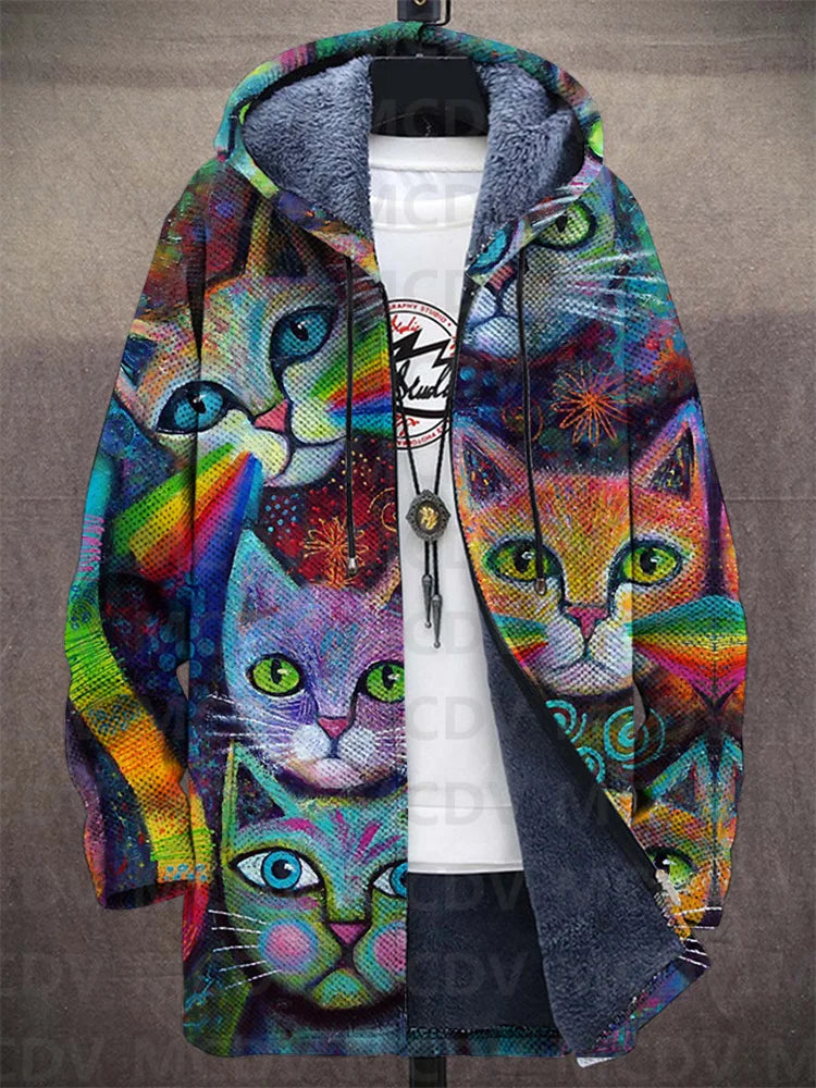 Norbertus | Gemütliche Jacke mit Katzenmuster für Herren