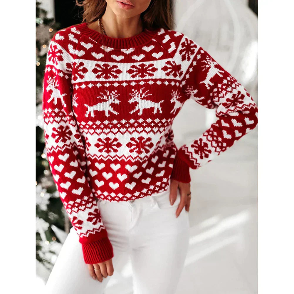 Weihnachtlich gemusterter Pullover für Damen