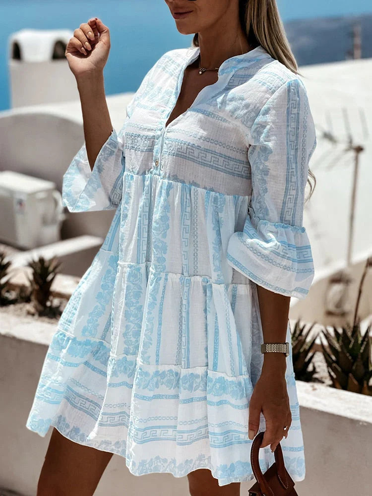 Verna – Stilvolles Boho-Stufenkleid