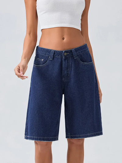 Damen-Bermuda-Jeansshorts im Loose-Fit